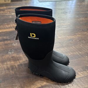 Drycode Rubber Boots Men’s Sz 13 Black New B1A Waterproof Cleated Airmesh Lining